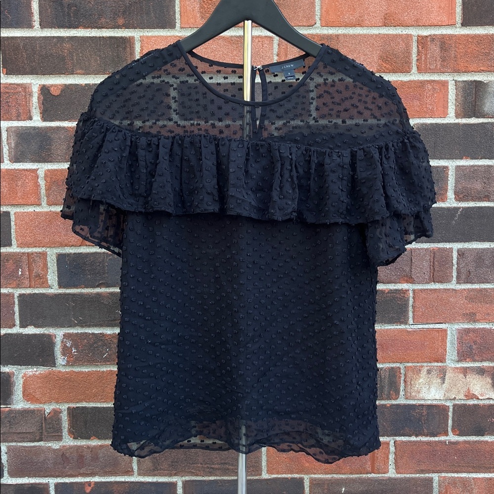J. Crew Black Sheer Blouse